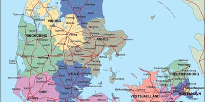 Bản đồ của đan mạch chính trị 