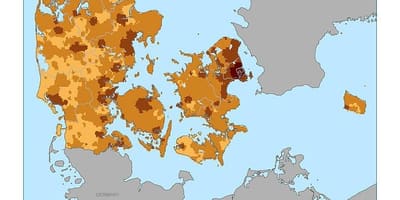 Đan mạch mật độ dân bản đồ